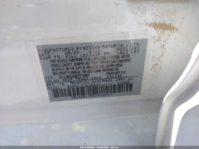 3N1AB8CV0SY210467 Nissan SENTRA SV