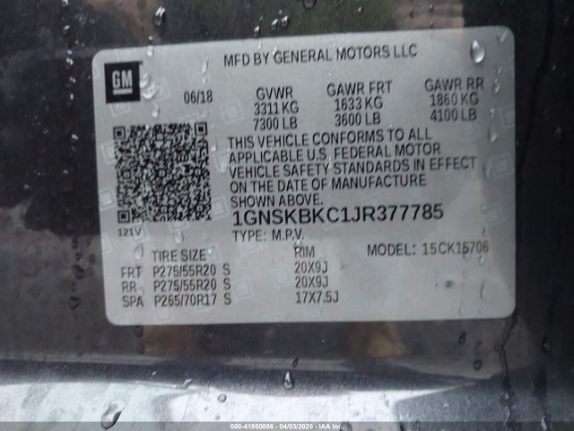 Chevrolet Tahoe Lt 2018 1GNSKBKC1JR377785 Image 9