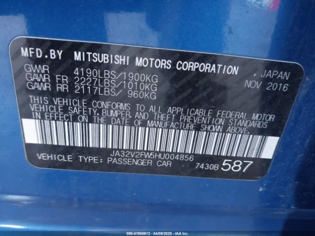 JA32V2FW5HU004856 Mitsubishi Lancer Es/se/sel