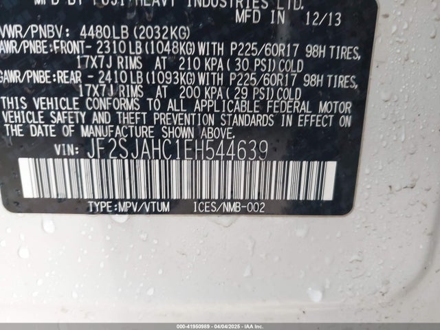 JF2SJAHC1EH544639 Subaru Forester 2.5i Limited
