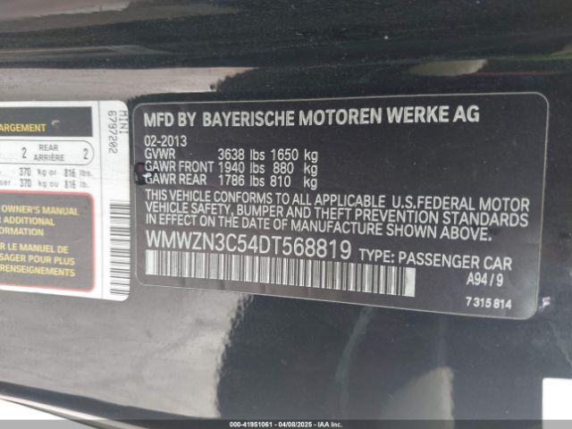 2013 MINI CONVERTIBLE WMWZN3C54DT568819 Photo 8