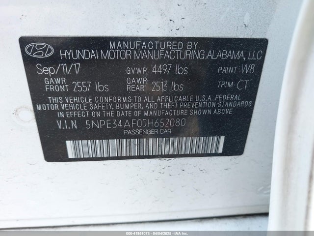 5NPE34AF0JH652080 Hyundai Sonata Sport