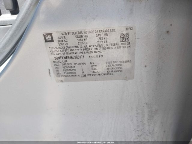 2GNFLHE34E6165171 Chevrolet Equinox Ltz