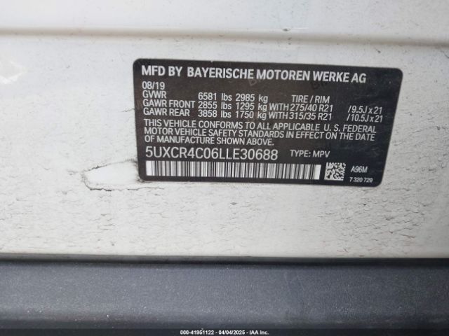 5UXCR4C06LLE30688 BMW X5 Sdrive 40i