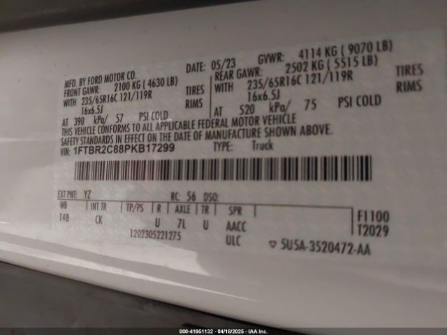 1FTBR2C88PKB17299 Ford Transit-250