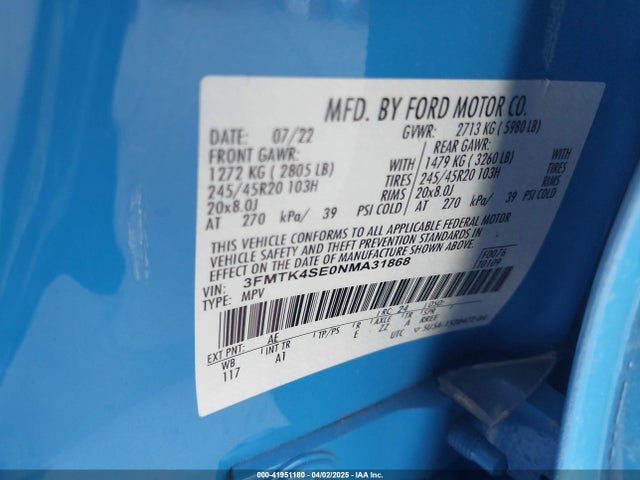 Ford Mustang Mach-e Gt 2022 3FMTK4SE0NMA31868 Image 9