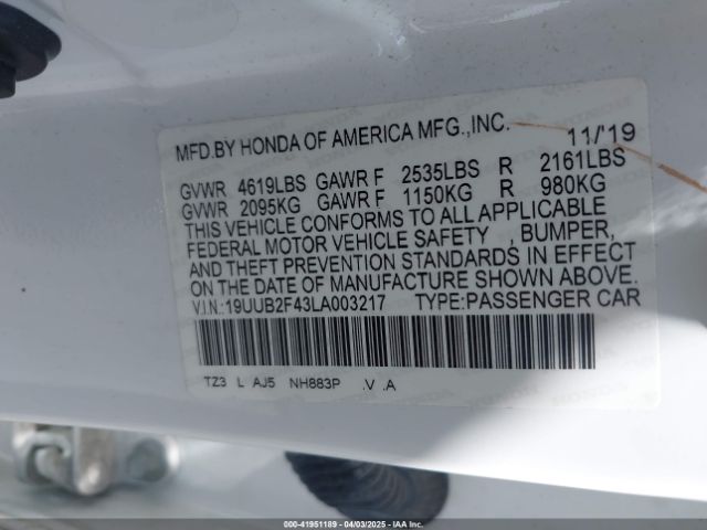 2020 ACURA TLX 19UUB2F43LA003217 Photo 8