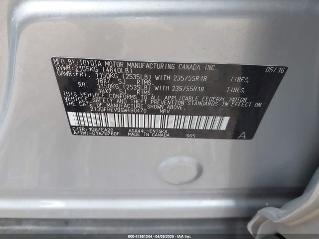 Toyota Rav4 Limited 2016 2T3DFREV9GW490470 Image 9