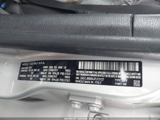 ZACCJBBBXJPJ13127 Jeep Renegade Latitude 4x4