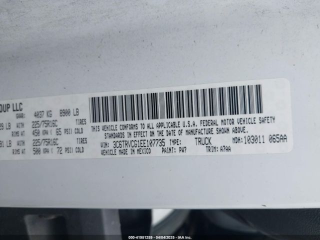 3C6TRVCG1EE107735 RAM Promaster 2500 High Roof