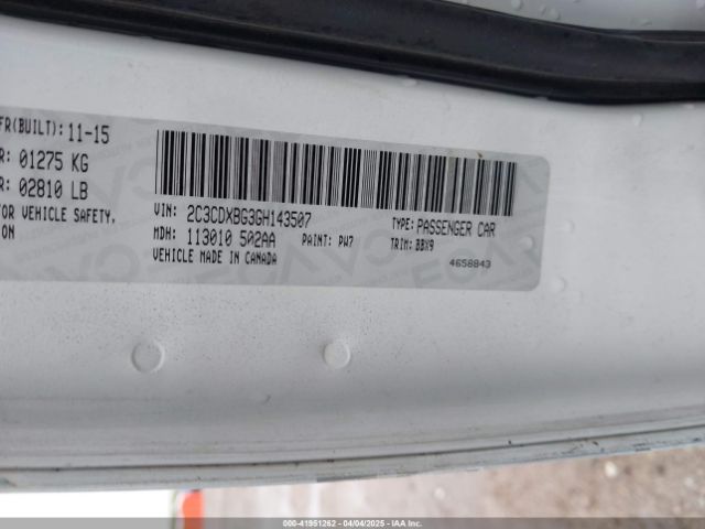 2C3CDXBG3GH143507 Dodge Charger Se