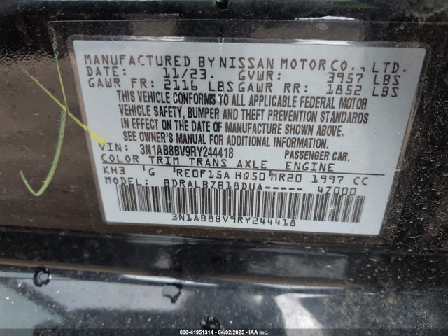 Nissan Sentra S Xtronic Cvt 2024 3N1AB8BV9RY244418 Image 9