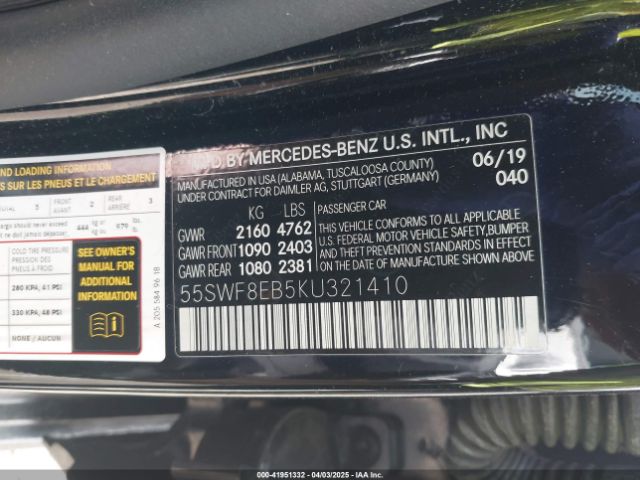 55SWF8EB5KU321410 Mercedes-Benz C 300 4matic