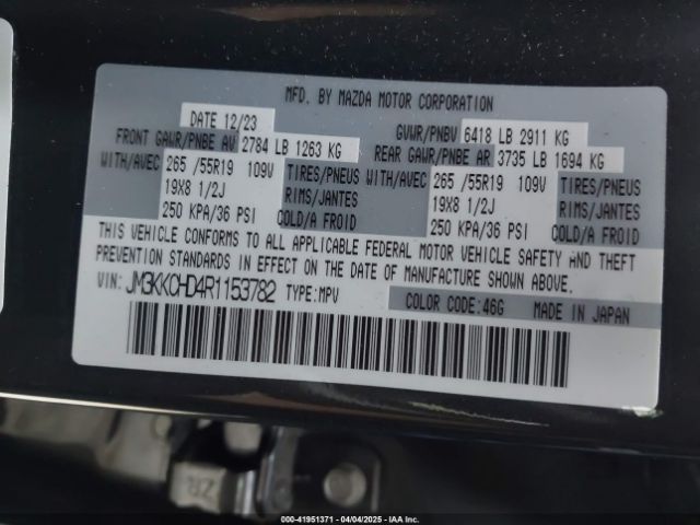 JM3KKCHD4R1153782 Mazda Cx-90 3.3 Turbo Preferred Plus