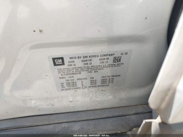 KL7CJKSB3MB334180 Chevrolet Trax Fwd Ls