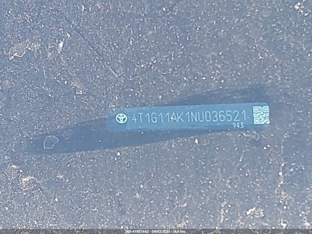 4T1G11AK1NU036521 Toyota CAMRY SE