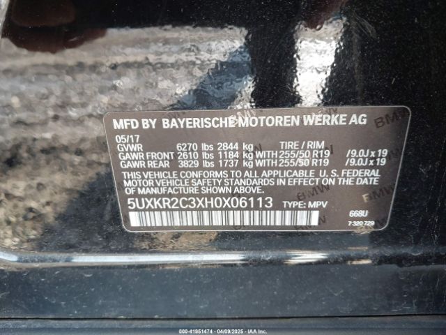 5UXKR2C3XH0X06113 BMW X5 Sdrive35i