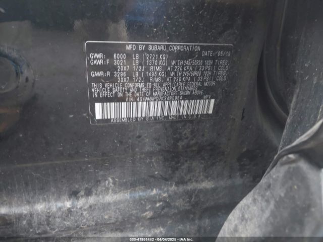 4S4WMAPD7K3480984 Subaru Ascent Limited