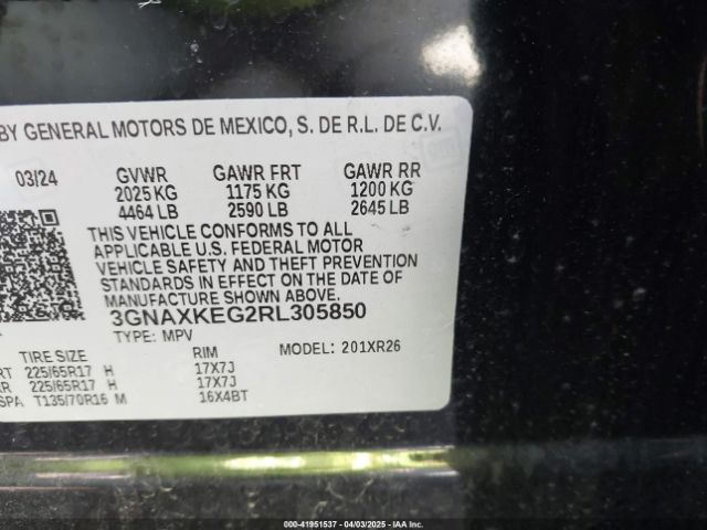 3GNAXKEG2RL305850 Chevrolet Equinox Fwd Lt