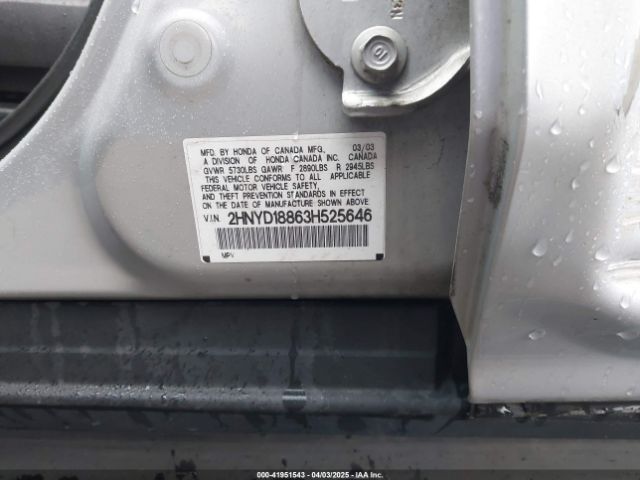2003 ACURA MDX 2HNYD18863H525646 Photo 8