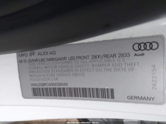WAU2GBFC4GN038049 Audi A7 3.0t Premium Plus