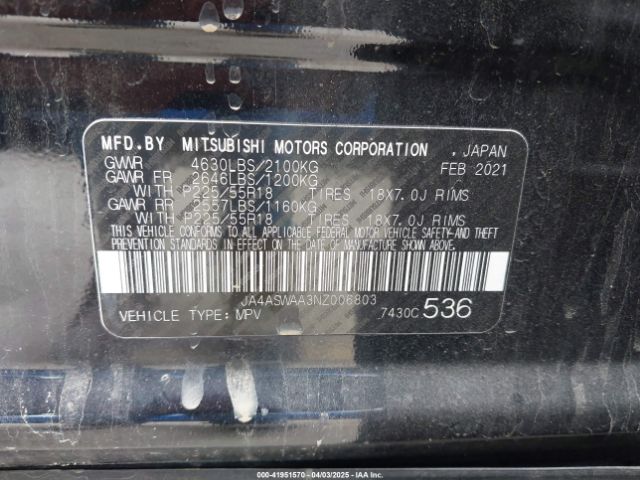 2022 MITSUBISHI ECLIPSE CROSS JA4ASWAA3NZ006803 Photo 8