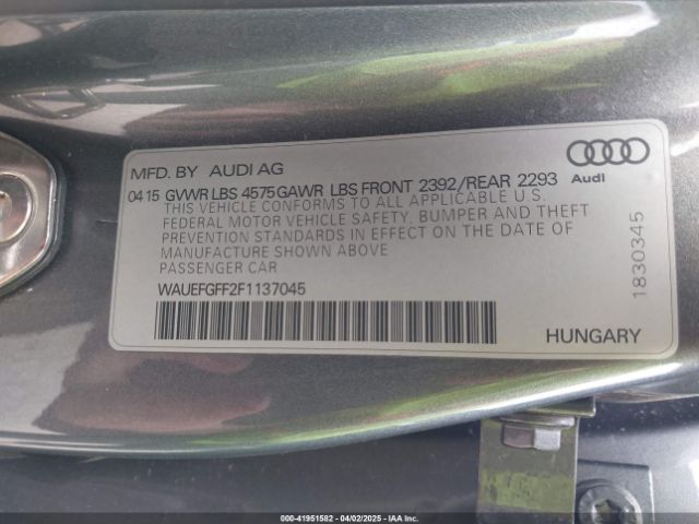 WAUEFGFF2F1137045 Audi A3 2.0t Premium
