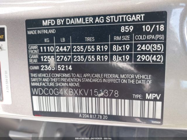 WDC0G4KBXKV151378 Mercedes-Benz Glc 300 4matic