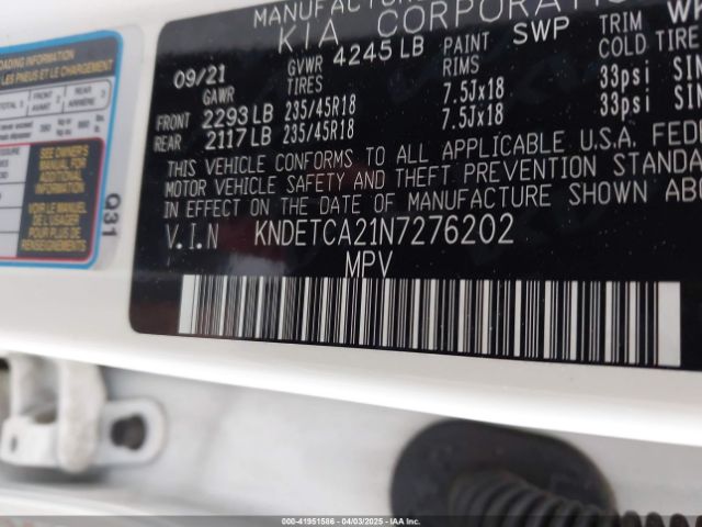 KNDETCA21N7276202 KIA Seltos Sx Turbo