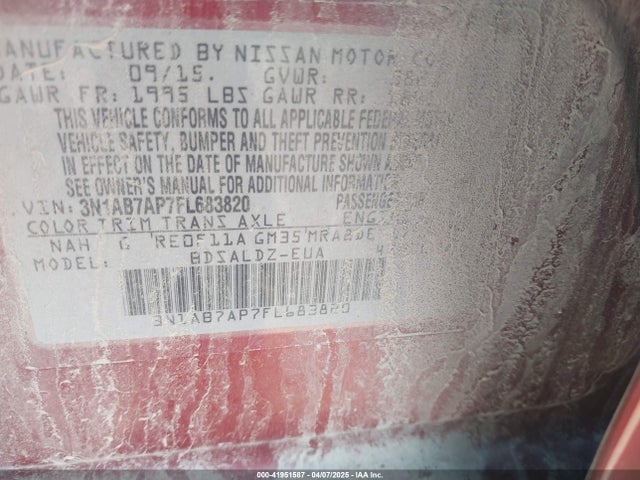Nissan SENTRA SV 2015 3N1AB7AP7FL683820 Image 9
