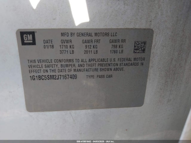 1G1BC5SM2J7167409 Chevrolet Cruze Ls Auto