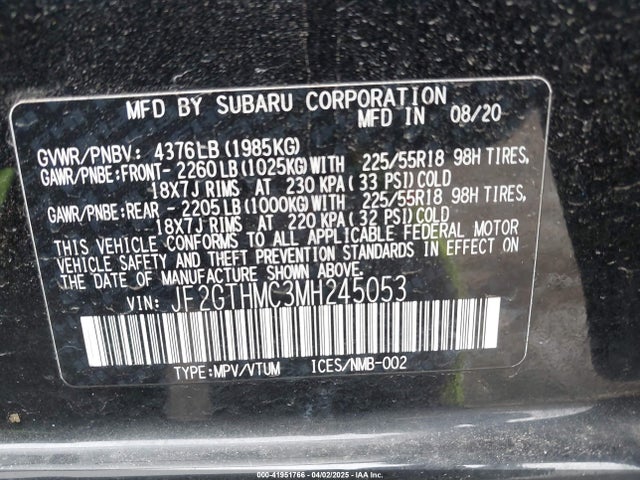 JF2GTHMC3MH245053 Subaru Crosstrek Limited