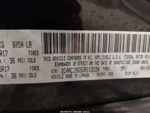2C4RC1BG5GR113120 Chrysler Town & Country Touring