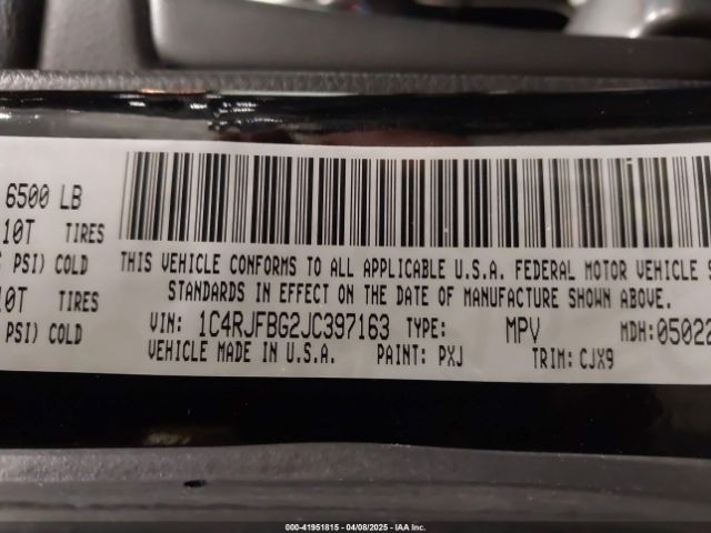 1C4RJFBG2JC397163 Jeep Grand Cherokee Limited 4x4
