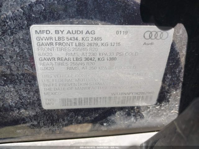 WA1BNAFY1K2052980 Audi Q5 45 Premium