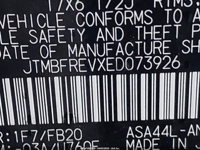 JTMBFREVXED073926 Toyota RAV4 LE