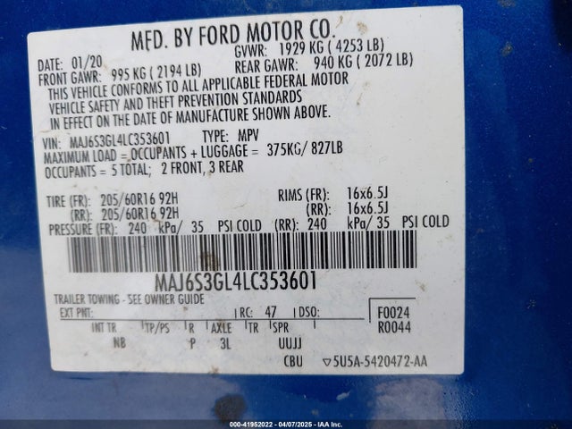 Ford Ecosport Se 2020 MAJ6S3GL4LC353601 Image 9