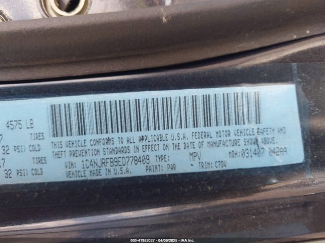 1C4NJRFB9ED778409 Jeep Patriot Latitude