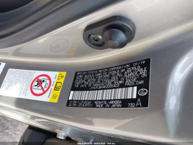 JTHU9JBH4K2005403 Lexus UX 250H