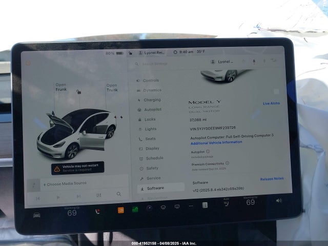 5YJYGDEE9MF239726 Tesla Model Y Long Range Dual Motor All-wheel Drive