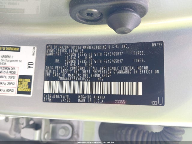Toyota Corolla Cross L 2022 7MUAAAAG8NV030229 Image 9