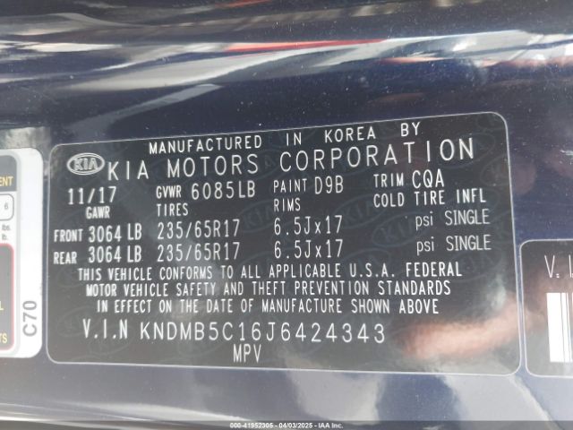 KNDMB5C16J6424343 KIA SEDONA LX