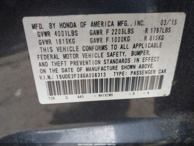 2016 ACURA ILX 19UDE2F38GA006313 Photo 8