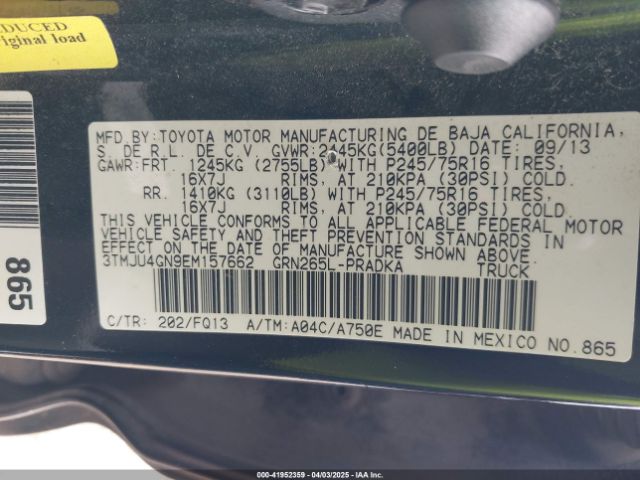 3TMJU4GN9EM157662 Toyota Tacoma Prerunner V6