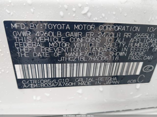 JTHCZ1BL7HA005118 Lexus GS 350