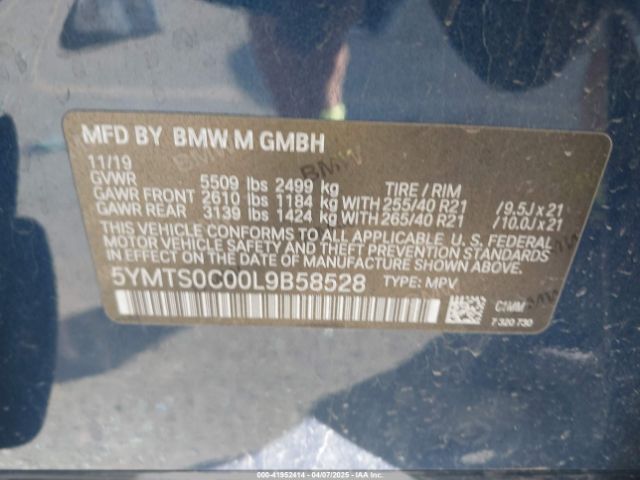 2020 BMW X3 M 5YMTS0C00L9B58528 Photo 8