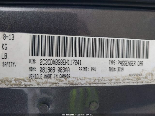 2C3CDXBG8EH117241 Dodge Charger Se