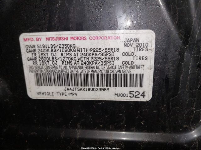 2011 MITSUBISHI OUTLANDER JA4JT5AX1BU023989 Photo 8