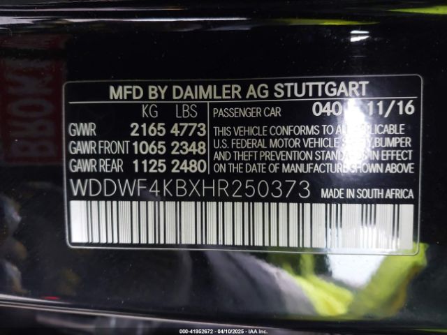 WDDWF4KBXHR250373 Mercedes-Benz C 300 4matic/luxury 4matic/sport 4matic