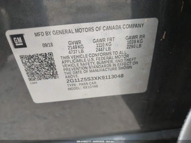 2G11Z5S3XK9113048 Chevrolet IMPALA LT